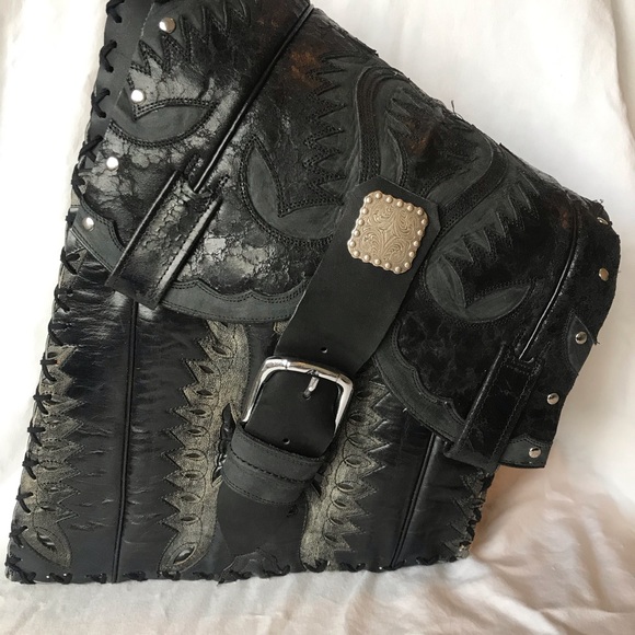 Hand Crafted Other - Motorcycle cowboy boot leather swing arm bag